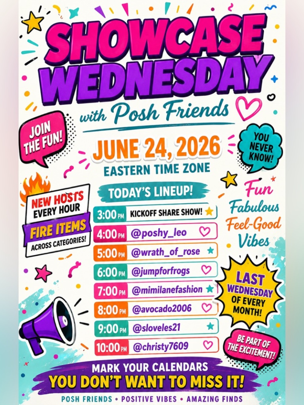 JUNE 24th SHOWCASE WEDNESDAY Raid Train Come JOIN US!!